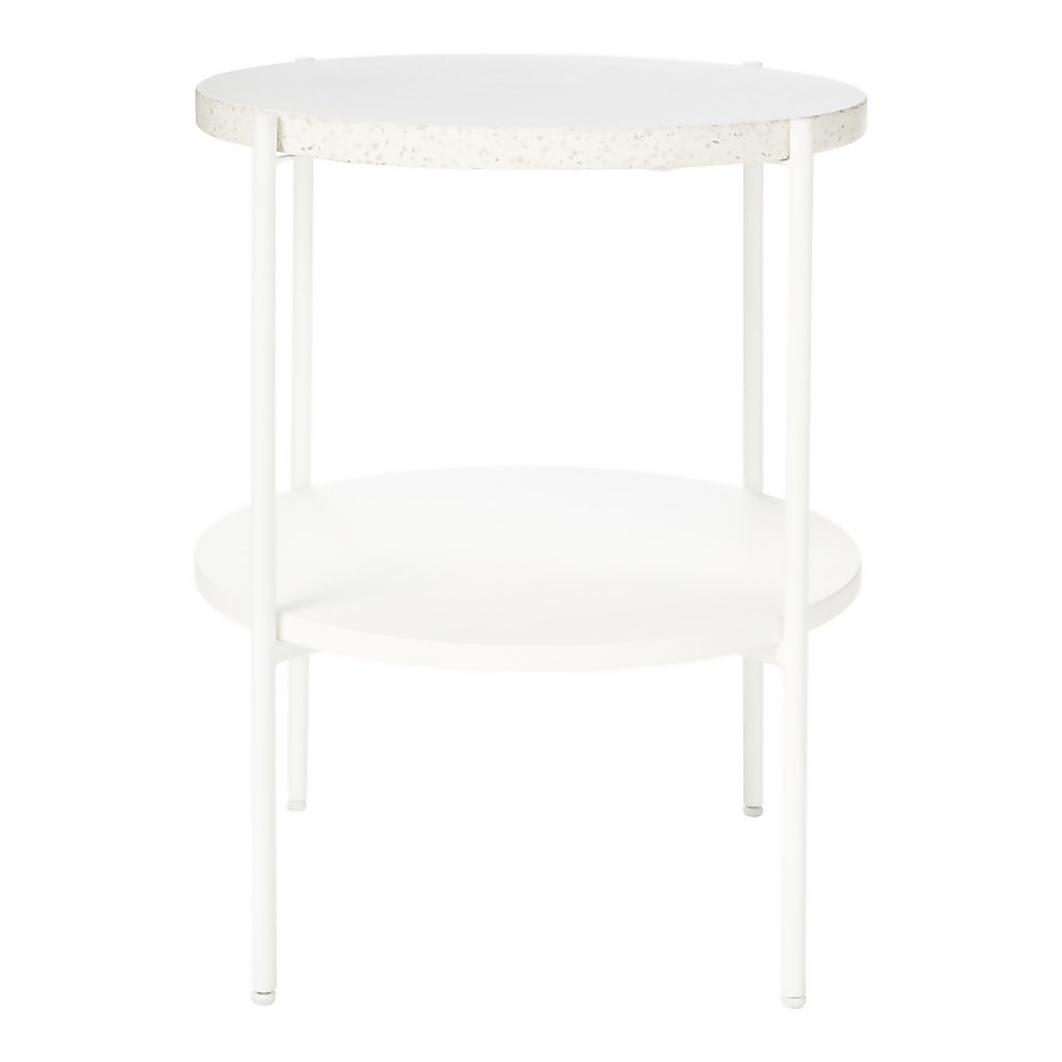 Solna Terrazo Side Table - White