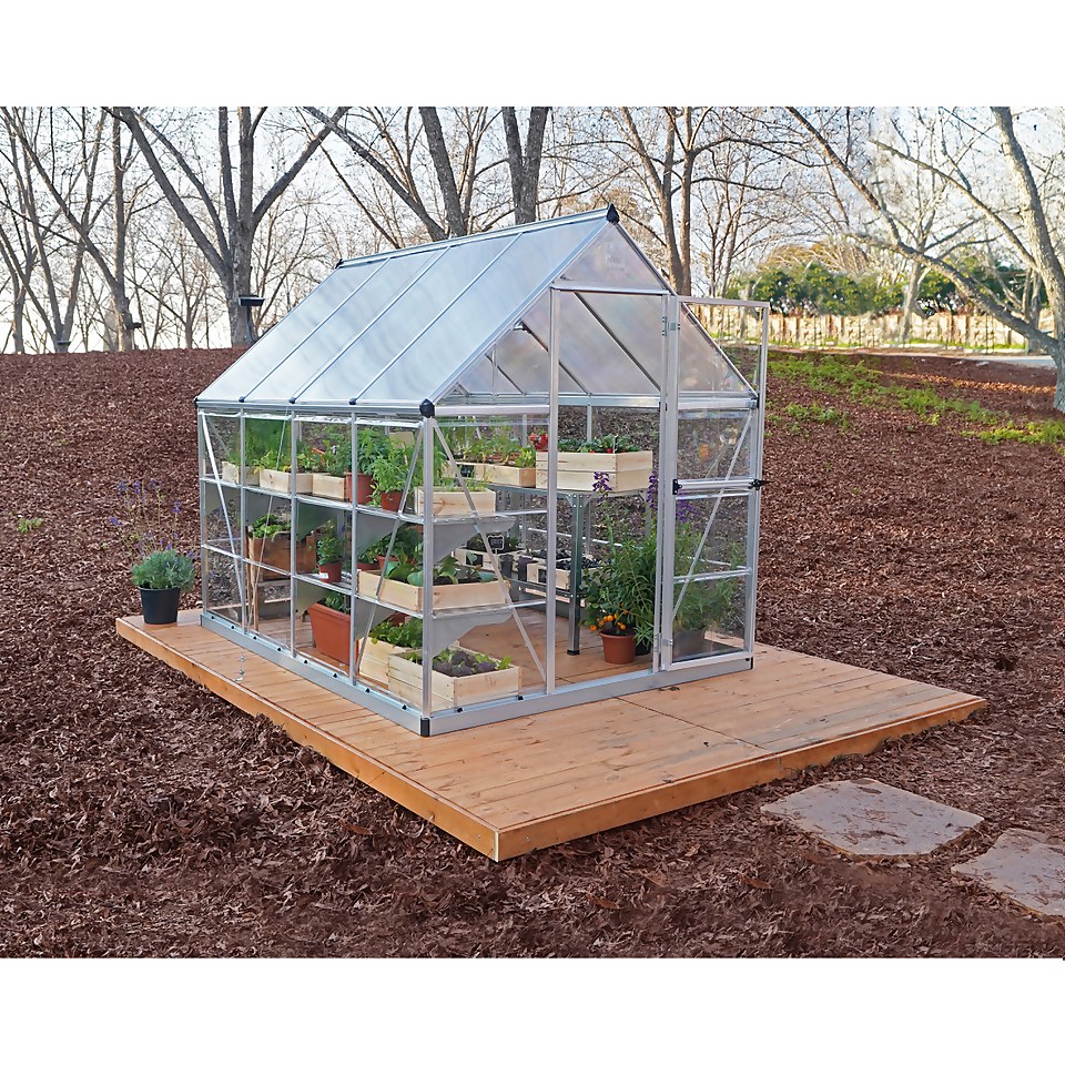 Palram Canopia Hybrid 6 x 8ft Greenhouse - Silver