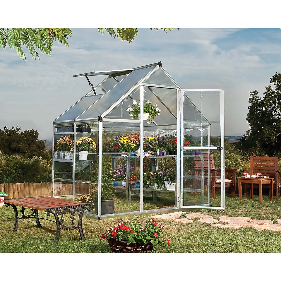 Palram Canopia Hybrid 6 x 4ft Silver Greenhouse