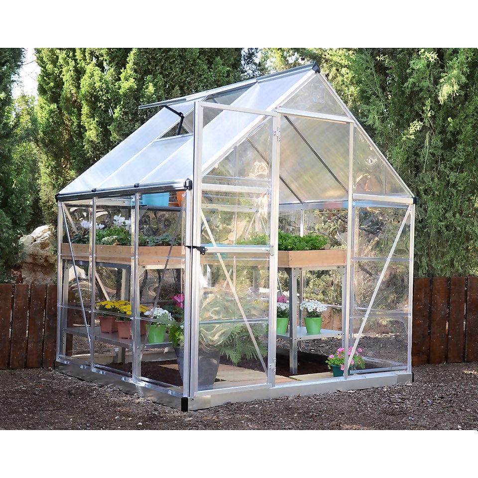 Palram Canopia Hybrid 6 x 6ft Silver Greenhouse
