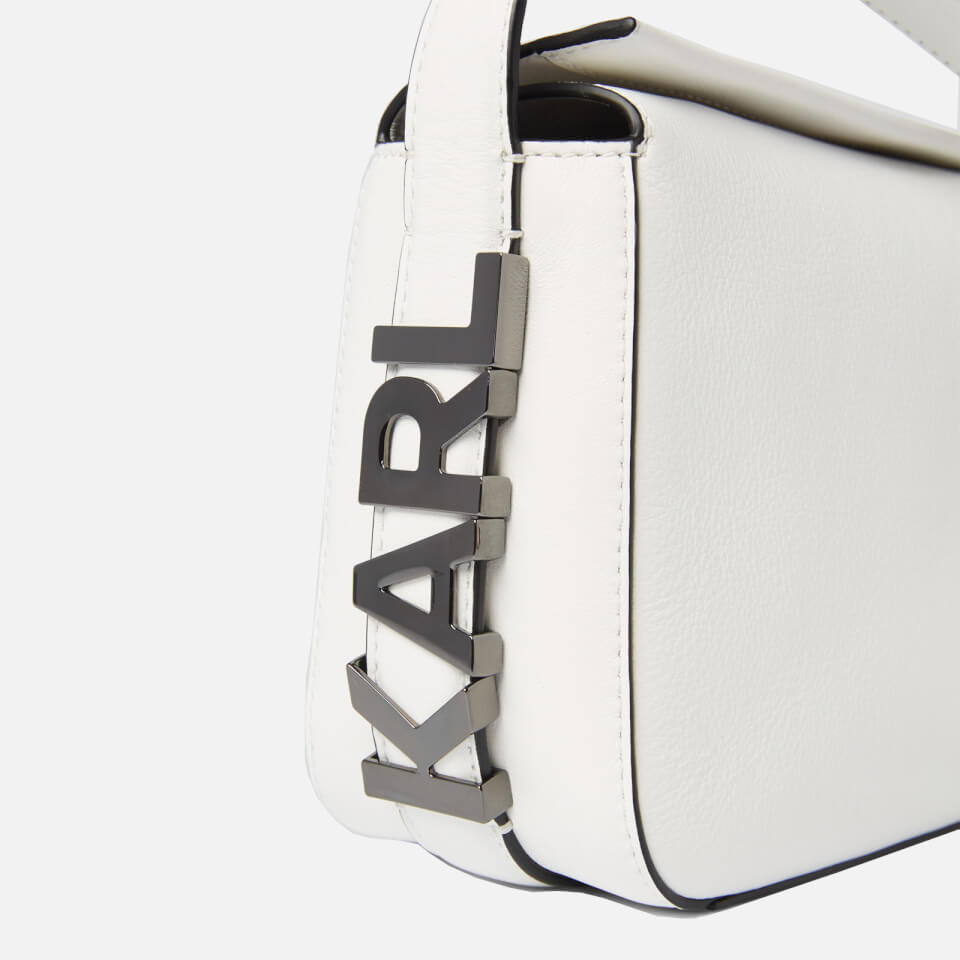 KARL LAGERFELD Women's K/Letters Small Shoulder Bag - White