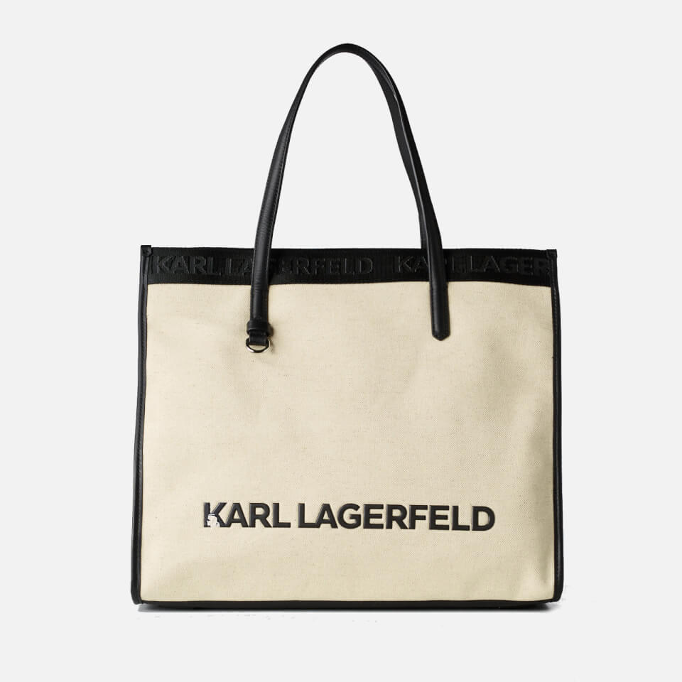 KARL LAGERFELD Women's K/Skuare Tote Bag Canvas - Natural