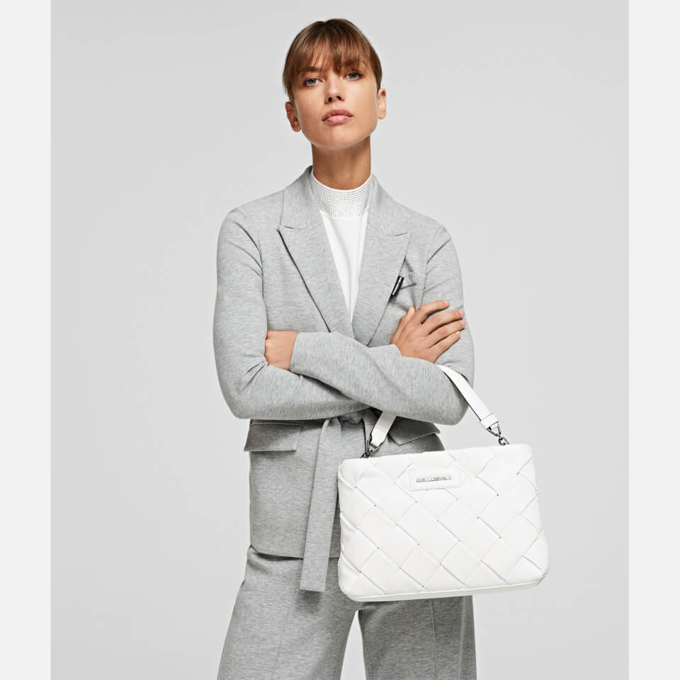 KARL LAGERFELD Women's K/Kushion Braid Clutch - White