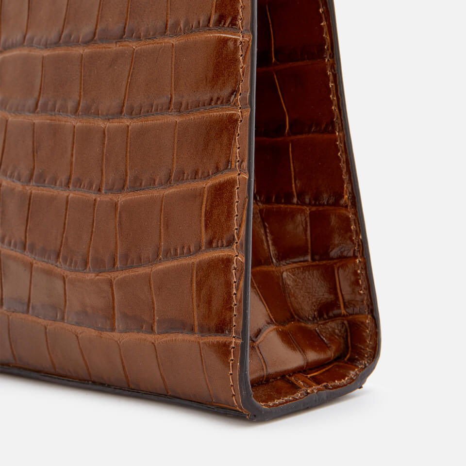 Little Liffner Women's Minimal Mini Tote Bag Croc - Brown