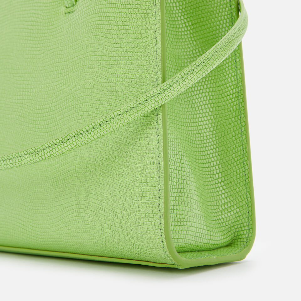 Little Liffner Women's Minimal Mini Tote Bag Lizard - Acid Green