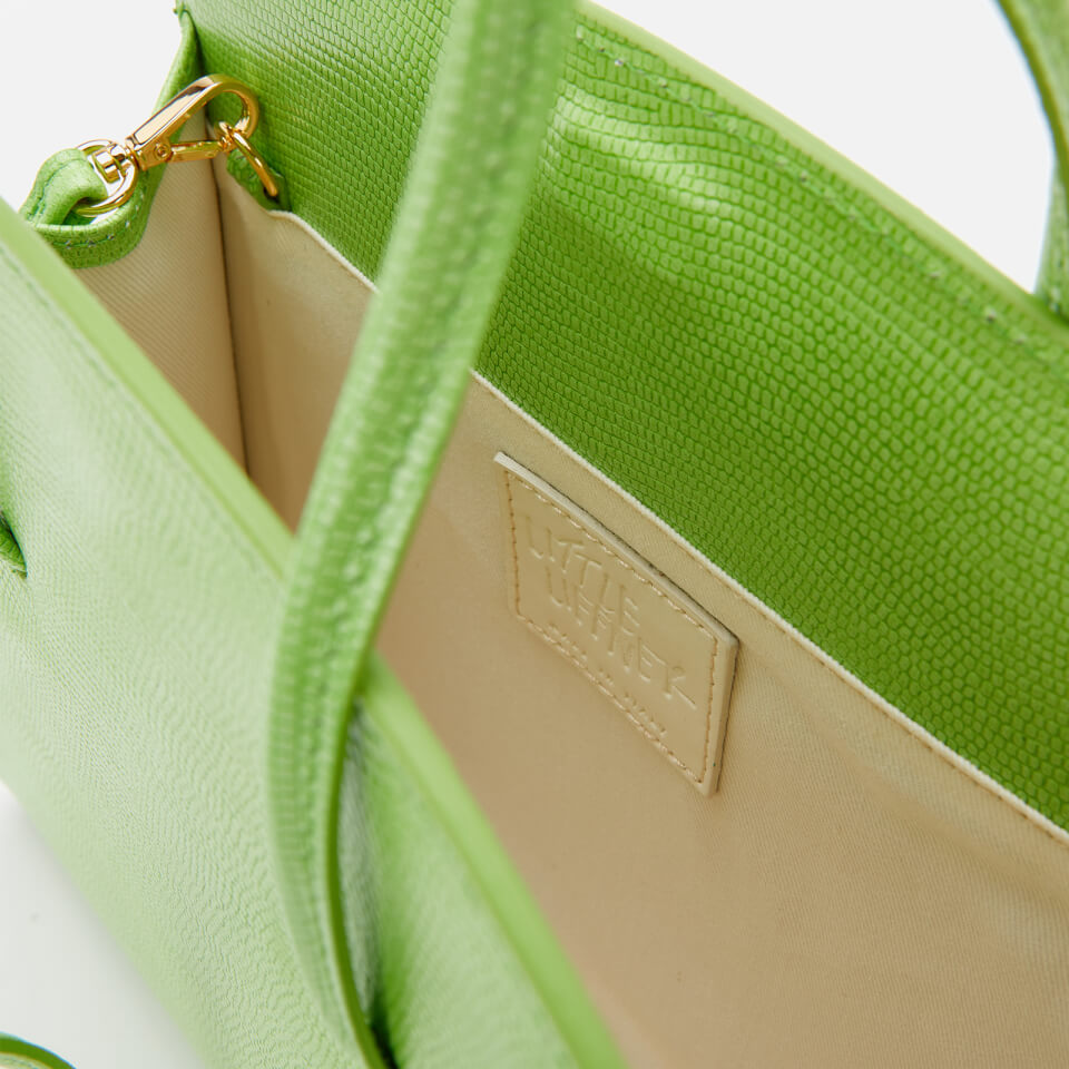 Little Liffner Women's Minimal Mini Tote Bag Lizard - Acid Green