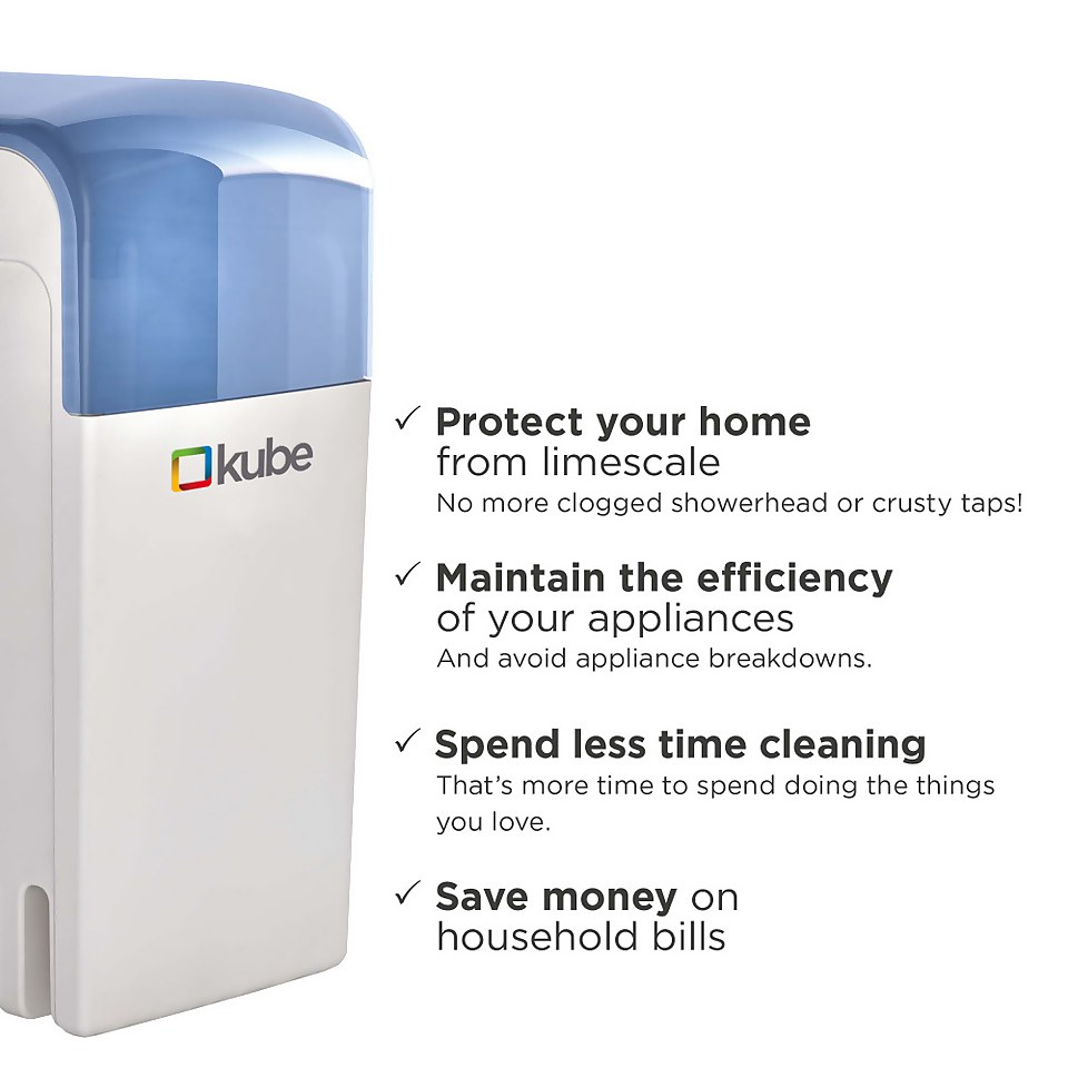 Kube I Non-Electric Water Softener - For Households with up to 2 Bathrooms