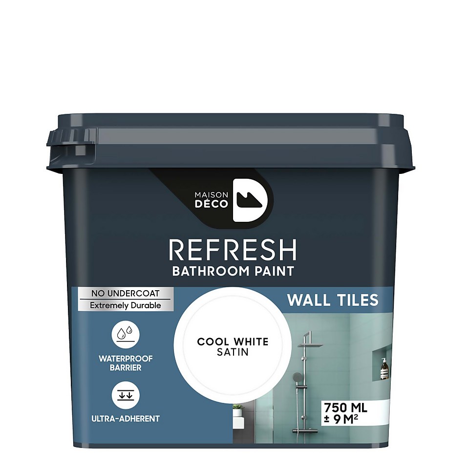 Maison Deco Refresh Bathroom Wall Tile Paint Cool White - 750ml