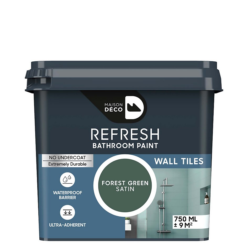 Maison Deco Refresh Bathroom Wall Tile Paint Forest Green - 750ml
