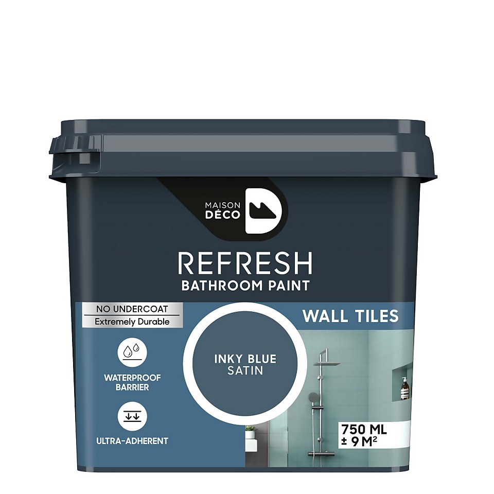 Maison Deco Refresh Bathroom Wall Tile Paint Inky Blue - 750ml