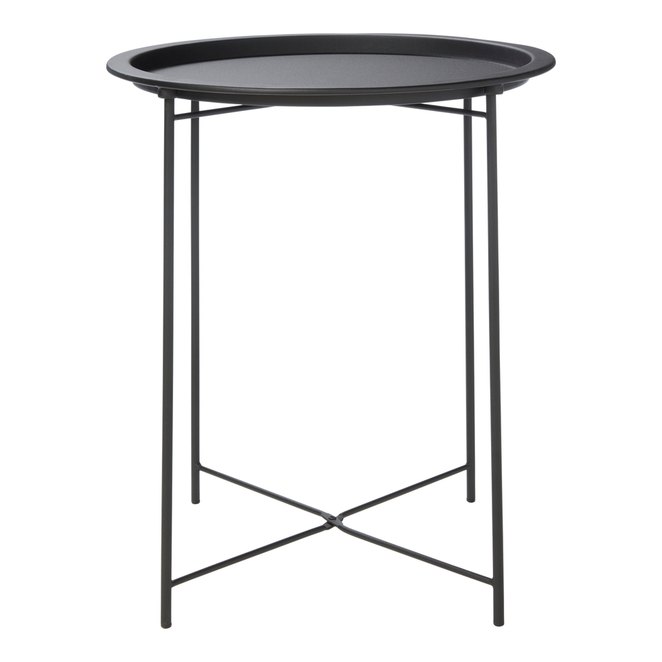 Metal Folding Side Table - Black - Image 3