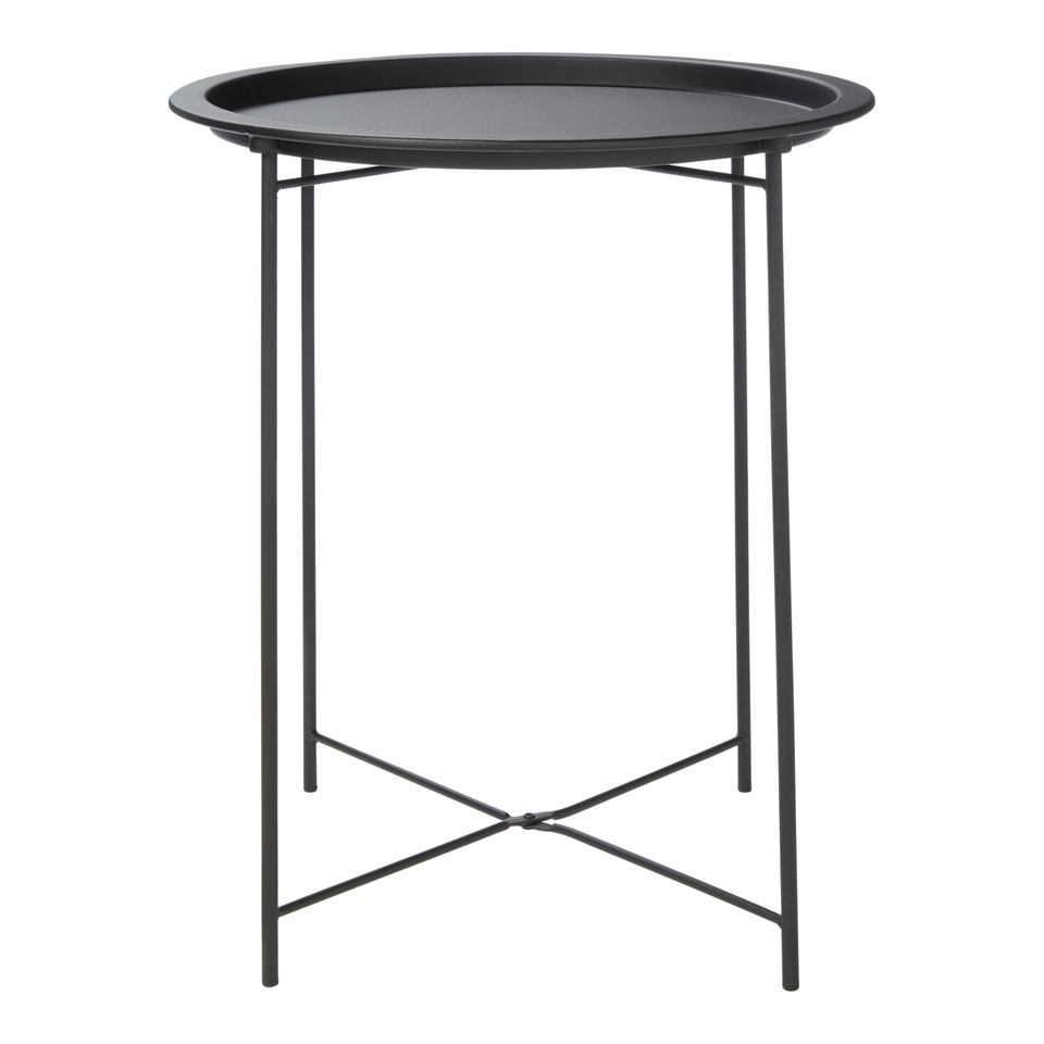 Metal Folding Side Table - Black - Image 4