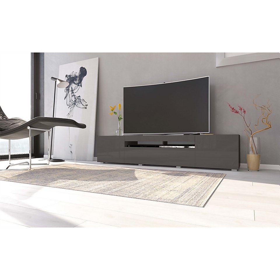 Sochi Large TV Unit - Grey - 180cm