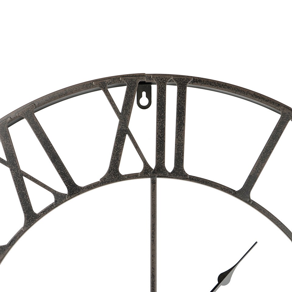 Metal Wall Clock - Black - 60cm