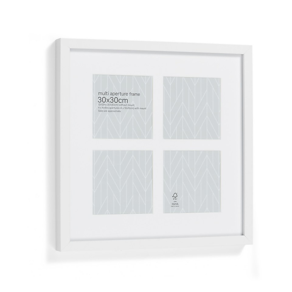 Box Photo Frame Multi Aperture - 30x30cm - White