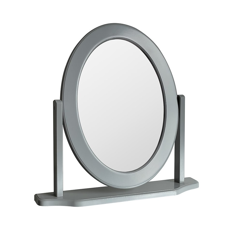 Oval Dressing Table Mirror - Grey