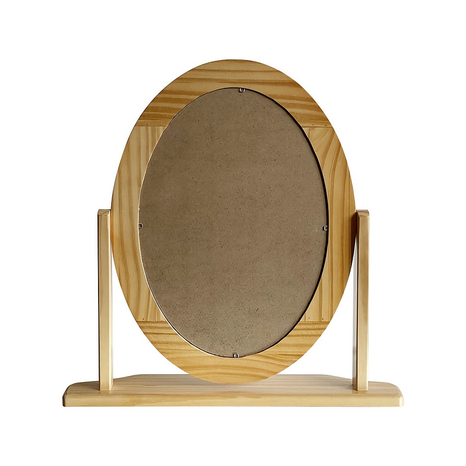 Oval Dressing Table Mirror - Pine