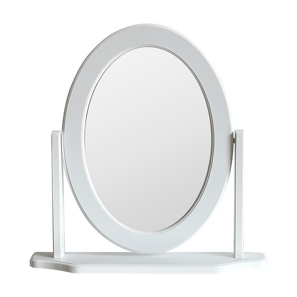 Oval Dressing Table Mirror - White