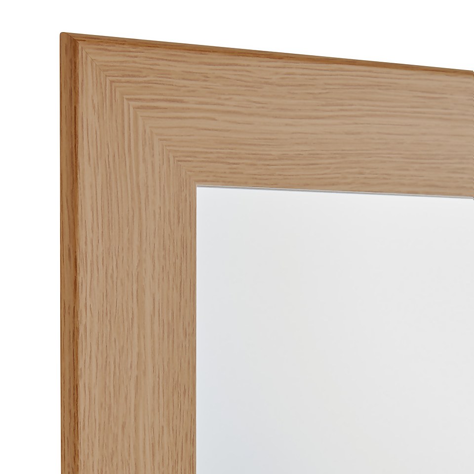 Everett Framed Mirror - White Oak - 44x134cm
