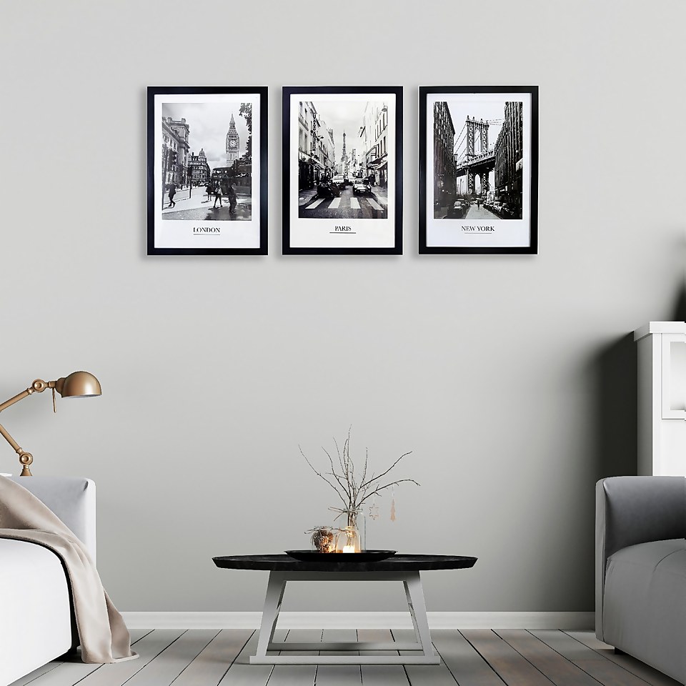 Framed Cities Prints - Set of 3