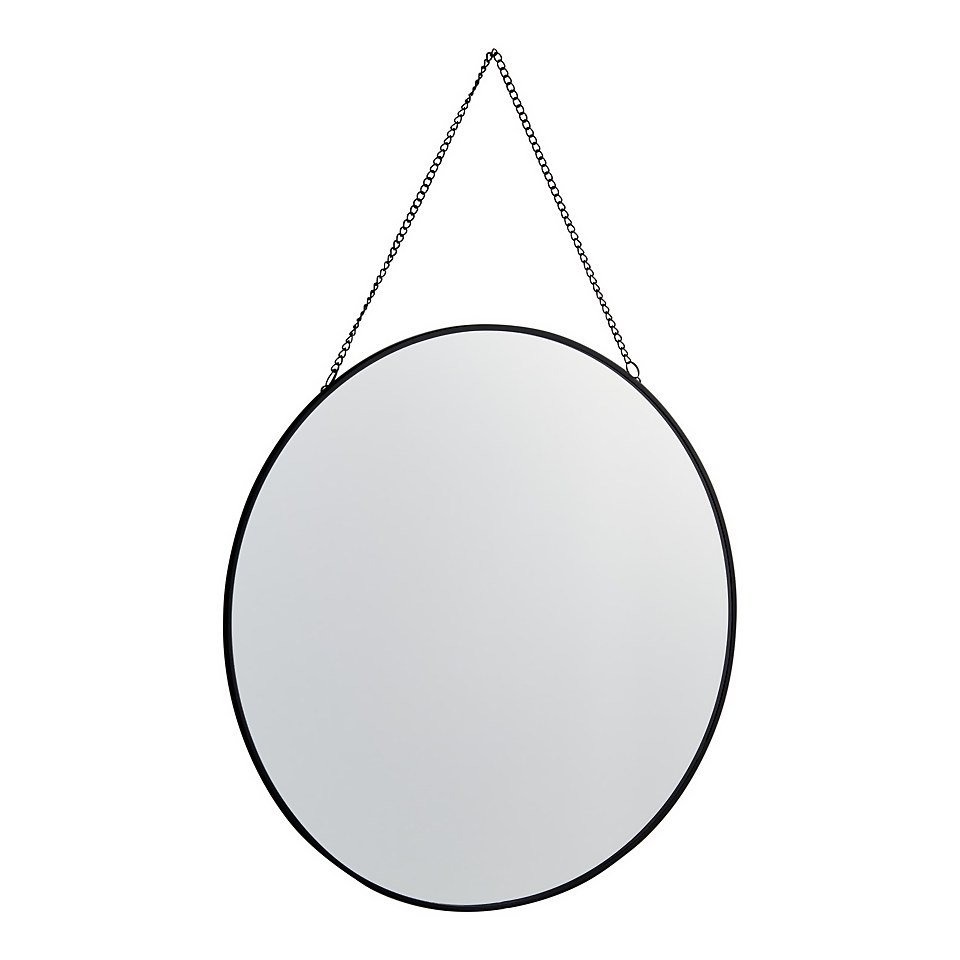 Round Mirror - Black - 30cm