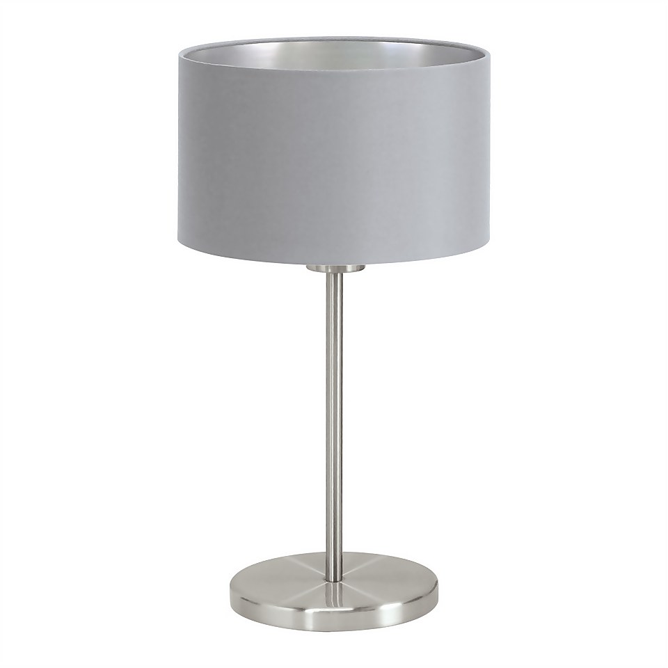 EGLO Maserlo Grey and Silver Table Lamp