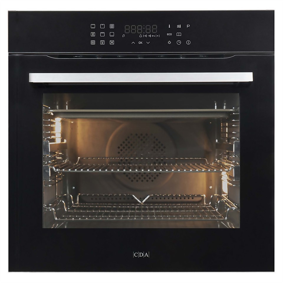 CDA SL550BL Built-in Pyrolytic Single Electric Oven - 13 Function - Black