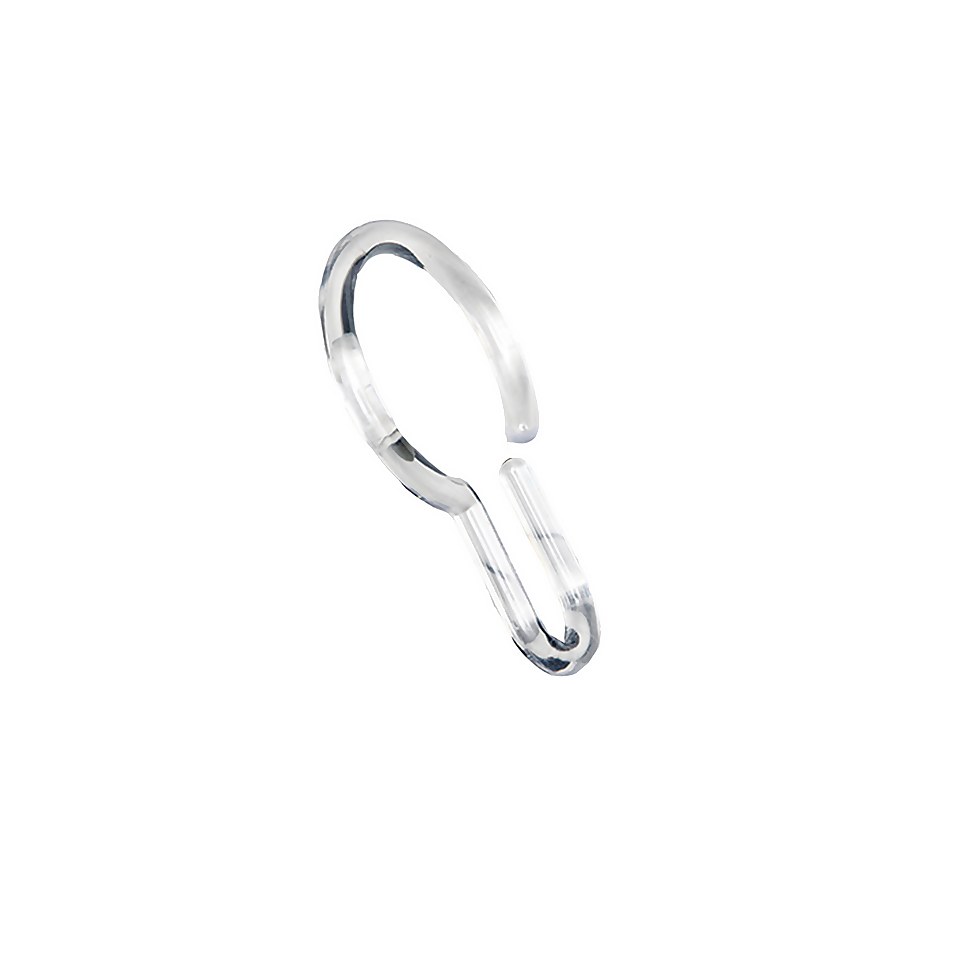 Aqualona Shower Curtain Quick Hooks Clear - 12 Pack