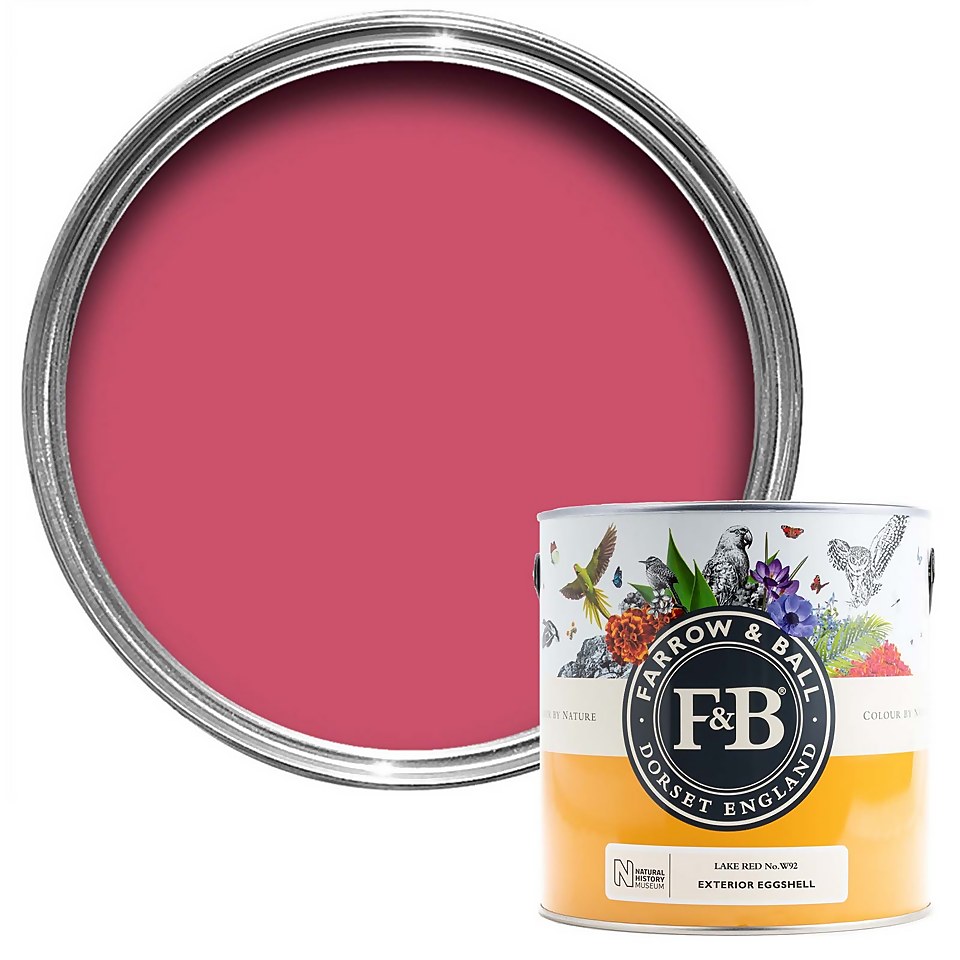 Farrow & Ball Natural History Museum Exterior Eggshell Paint Lake Red - 2.5L