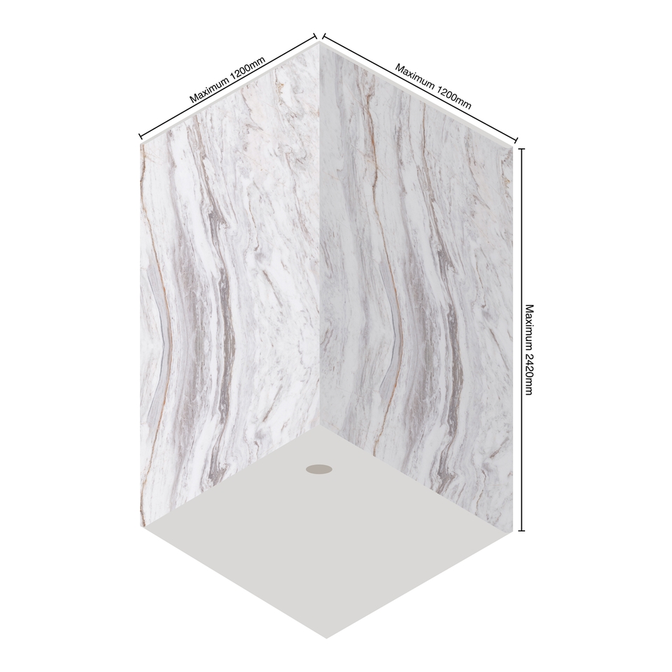 Wetwall Elite 2 Sided Wall Panel Kit - Marmo Linea