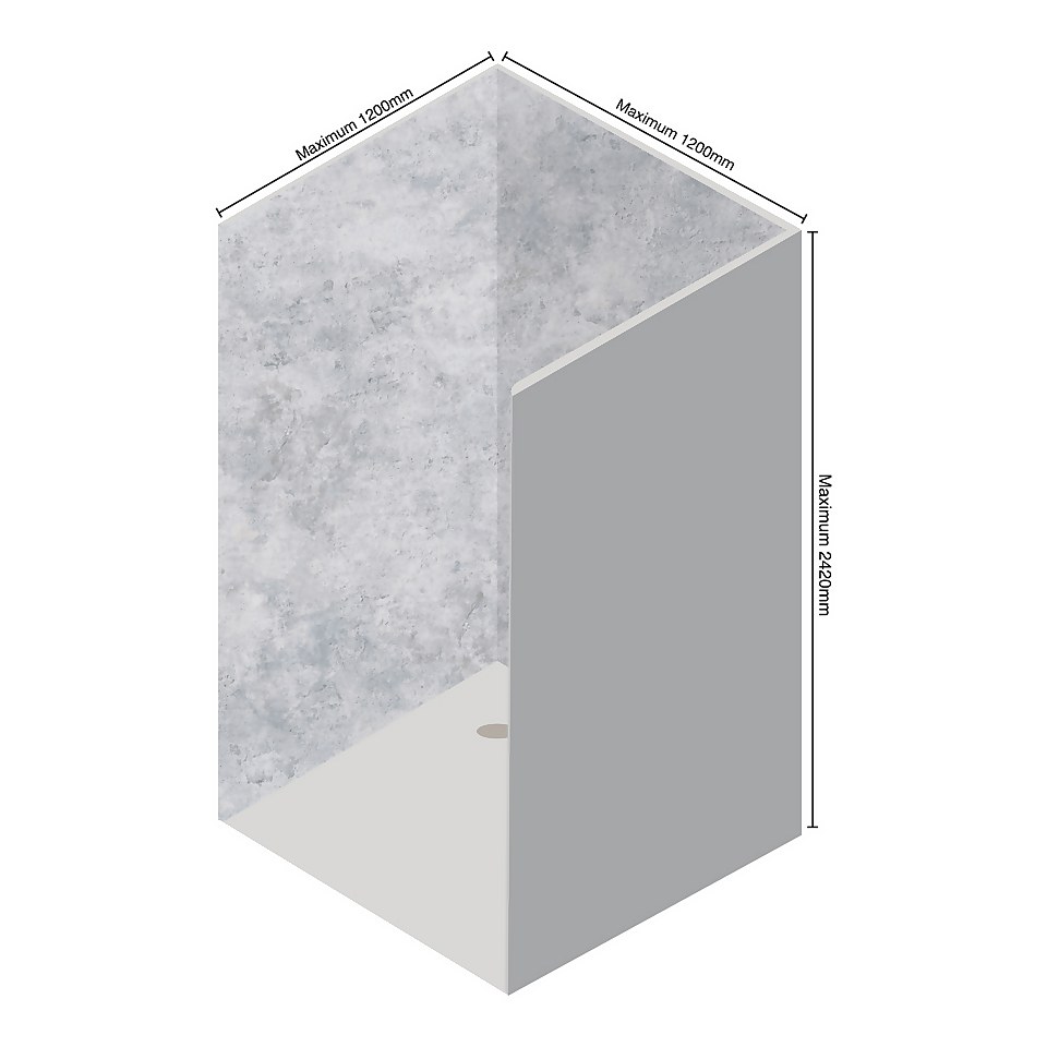 Wetwall Elite 3 Sided Wall Panel Kit - Caliza