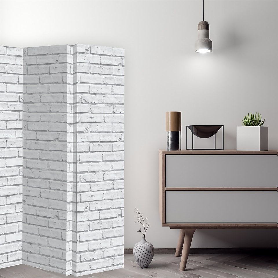 Arthouse White Brick Room Divider