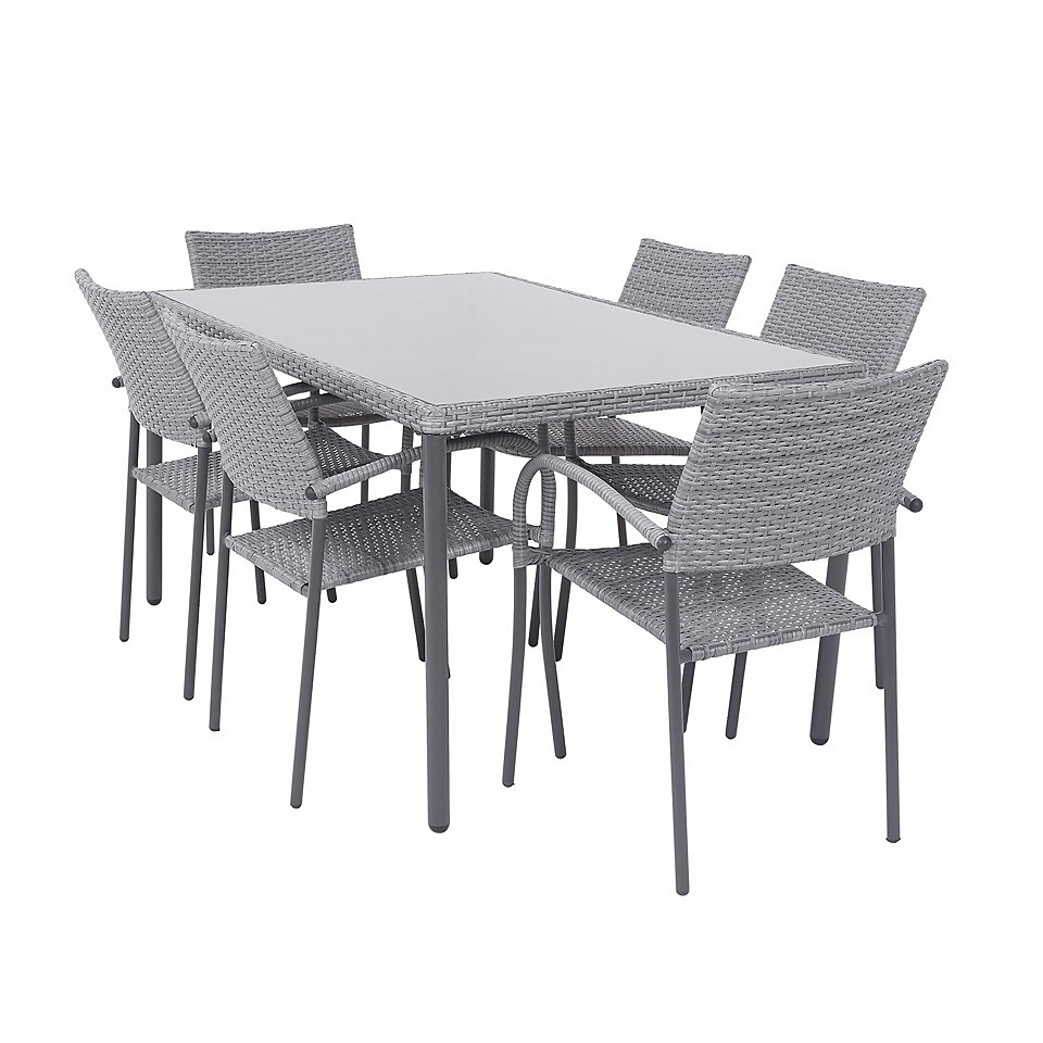 Bambrick 6 Seater Garden Dining Set Homebase