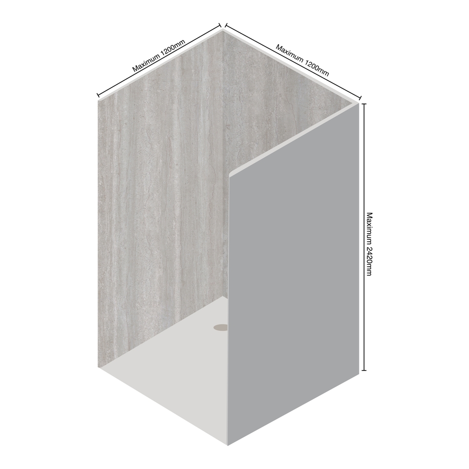 Wetwall Elite 3 Sided Wall Panel Kit - Vieste