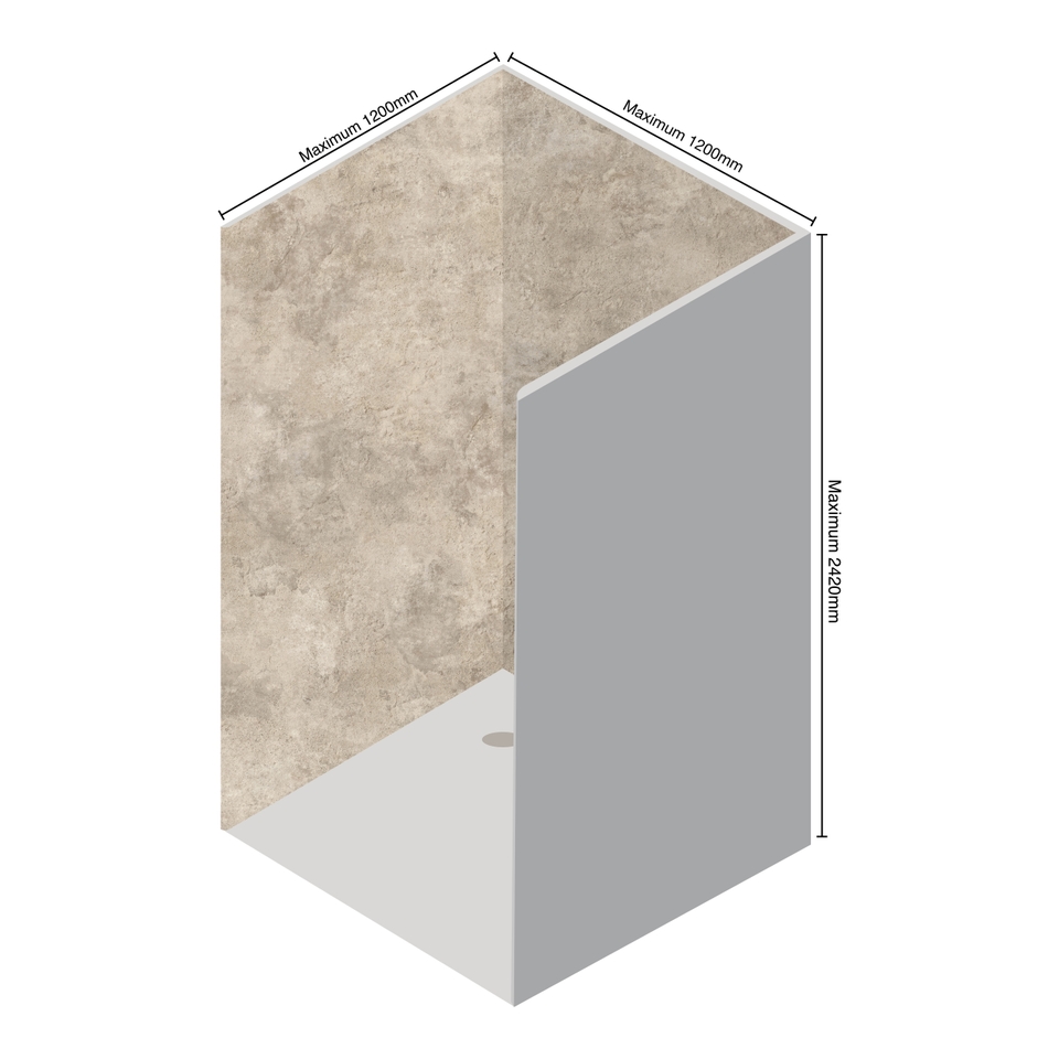 Wetwall Elite 3 Sided Wall Panel Kit - Treviso