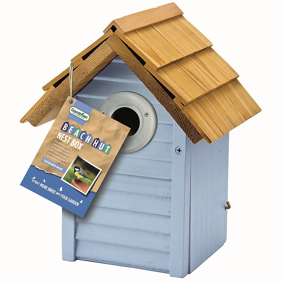 Gardman Beach Hut Nest Box Blue