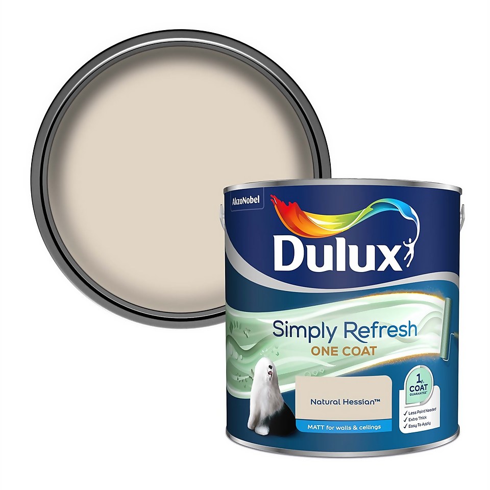 Dulux Simply Refresh One Coat Matt Emulsion Paint Natural Hessian - 2.5L