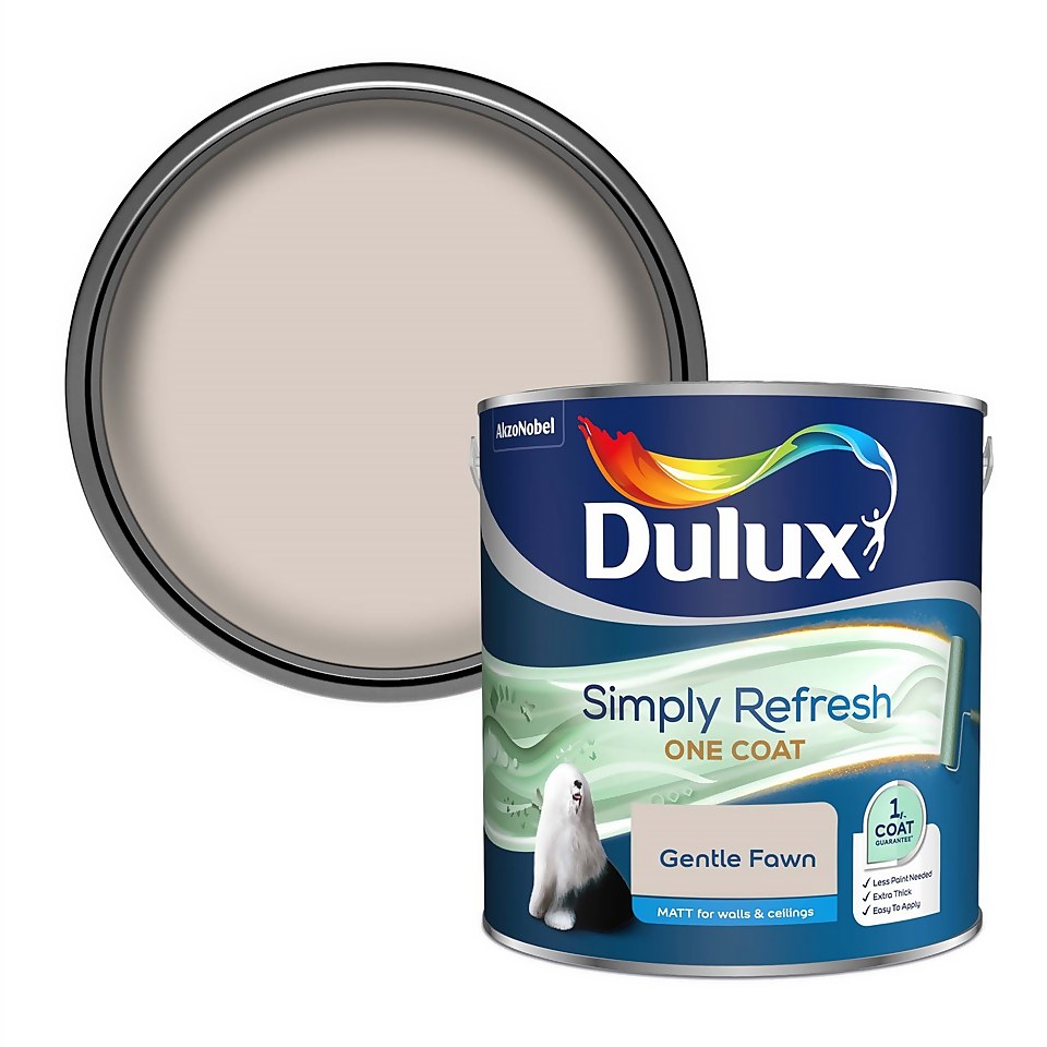 Dulux Simply Refresh One Coat Matt Emulsion Paint Gentle Fawn - 2.5L
