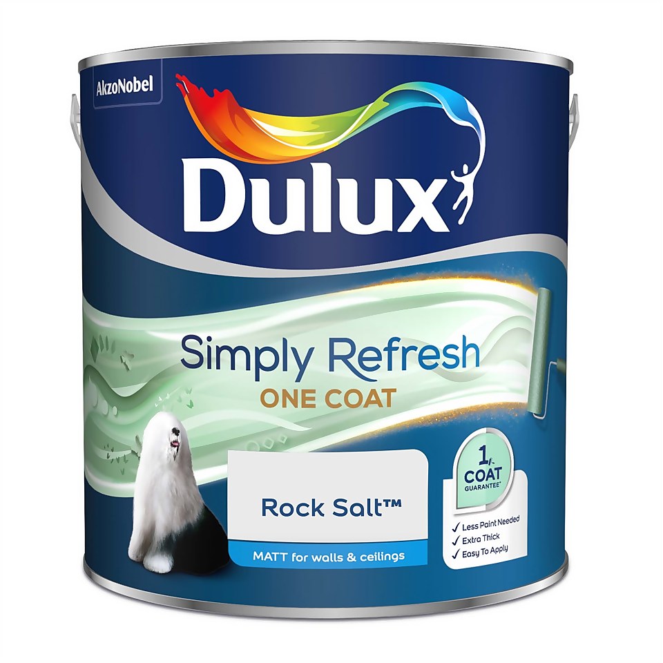 Dulux Simply Refresh One Coat Matt Emulsion Paint Rock Salt - 2.5L