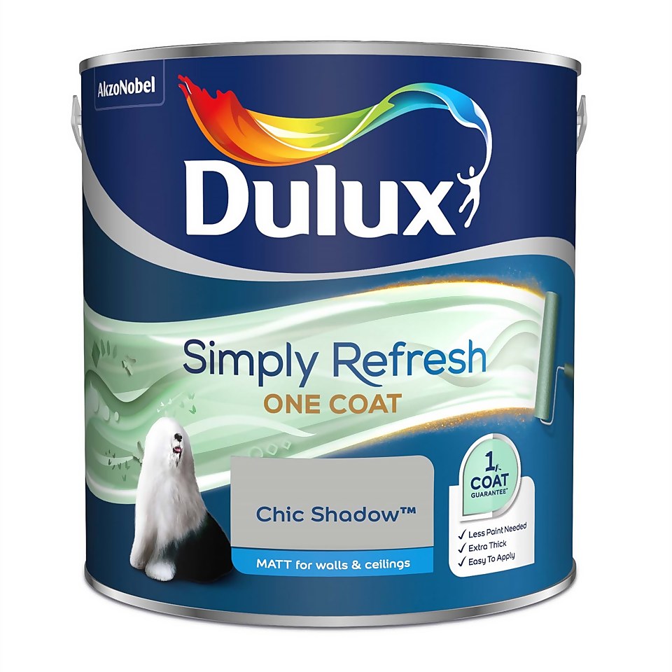 Dulux Simply Refresh One Coat Matt Emulsion Paint Chic Shadow - 2.5L