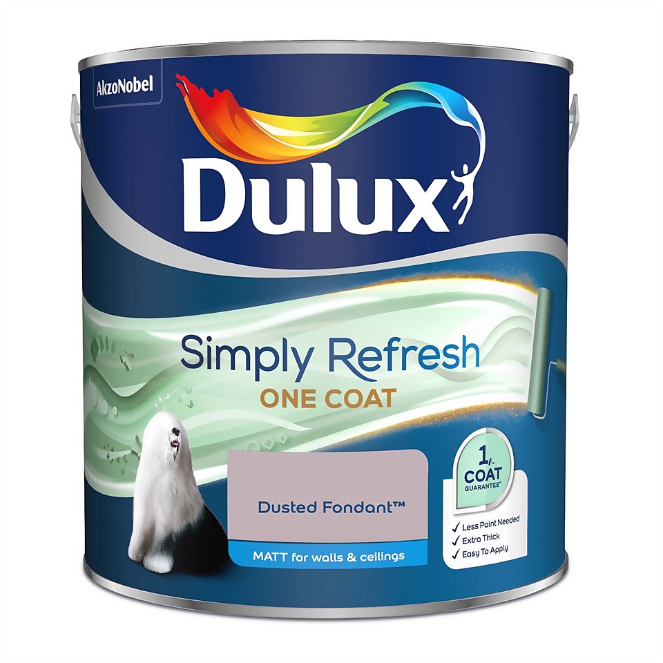 Dulux Simply Refresh One Coat Matt Emulsion Paint Dusted Fondant - 2.5L