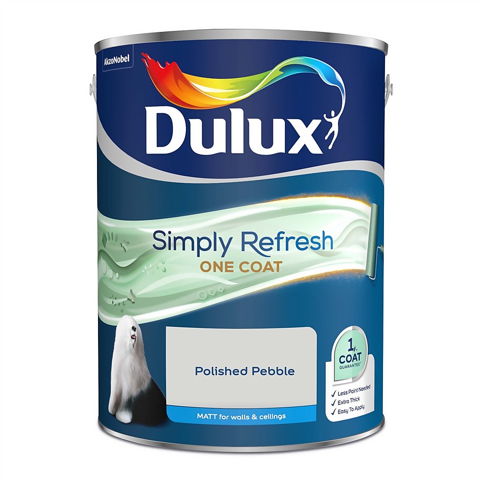 Dulux Simply Refresh One Coat Matt Emulsion Paint Polished Pebble - 5L