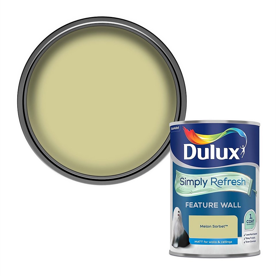 Dulux Simply Refresh Feature Wall One Coat Matt Emulsion Paint Melon Sorbet - 1.25L
