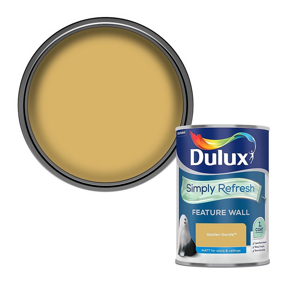 Dulux Simply Refresh Feature Wall One Coat Matt Emulsion Paint Golden Sands - 1.25L