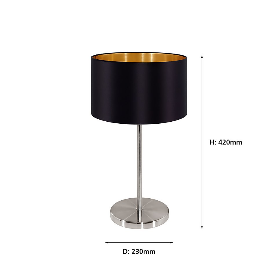 EGLO Maserlo Black and Copper Table Lamp