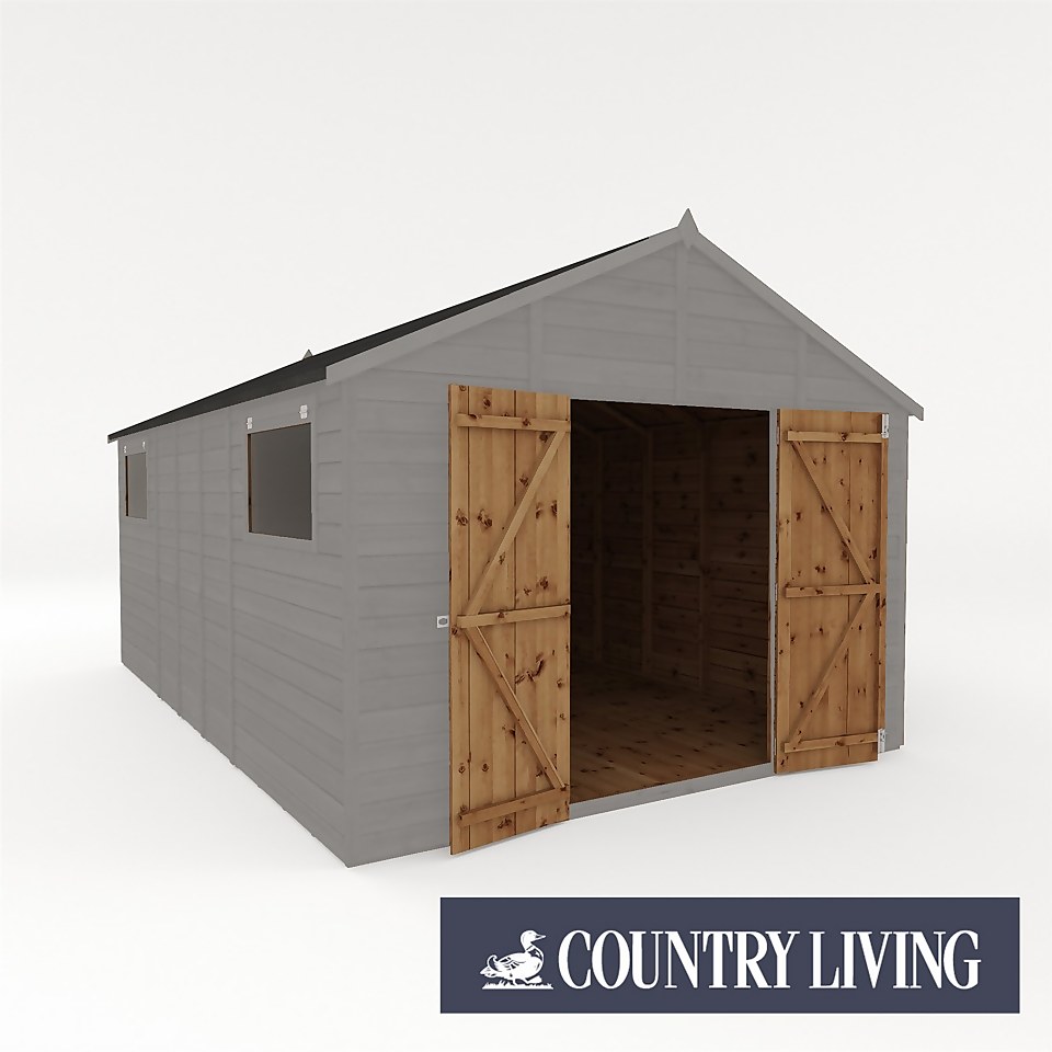 Country Living Sibson 16 x 10 Premium Pressure Treated Shiplap T&G Modular Workshop Painted + Installation - Thorpe Towers