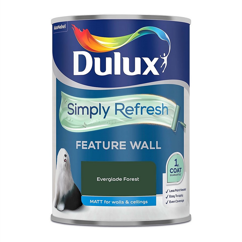 Dulux Simply Refresh Feature Wall One Coat Matt Emulsion Paint Everglade Forest - 1.25L