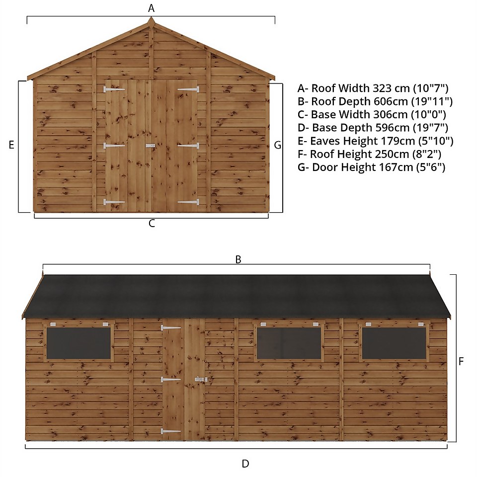 Country Living Sibson 20 x 10 Premium Pressure Treated Shiplap T&G Modular Workshop Painted + Installation - Thorpe Towers