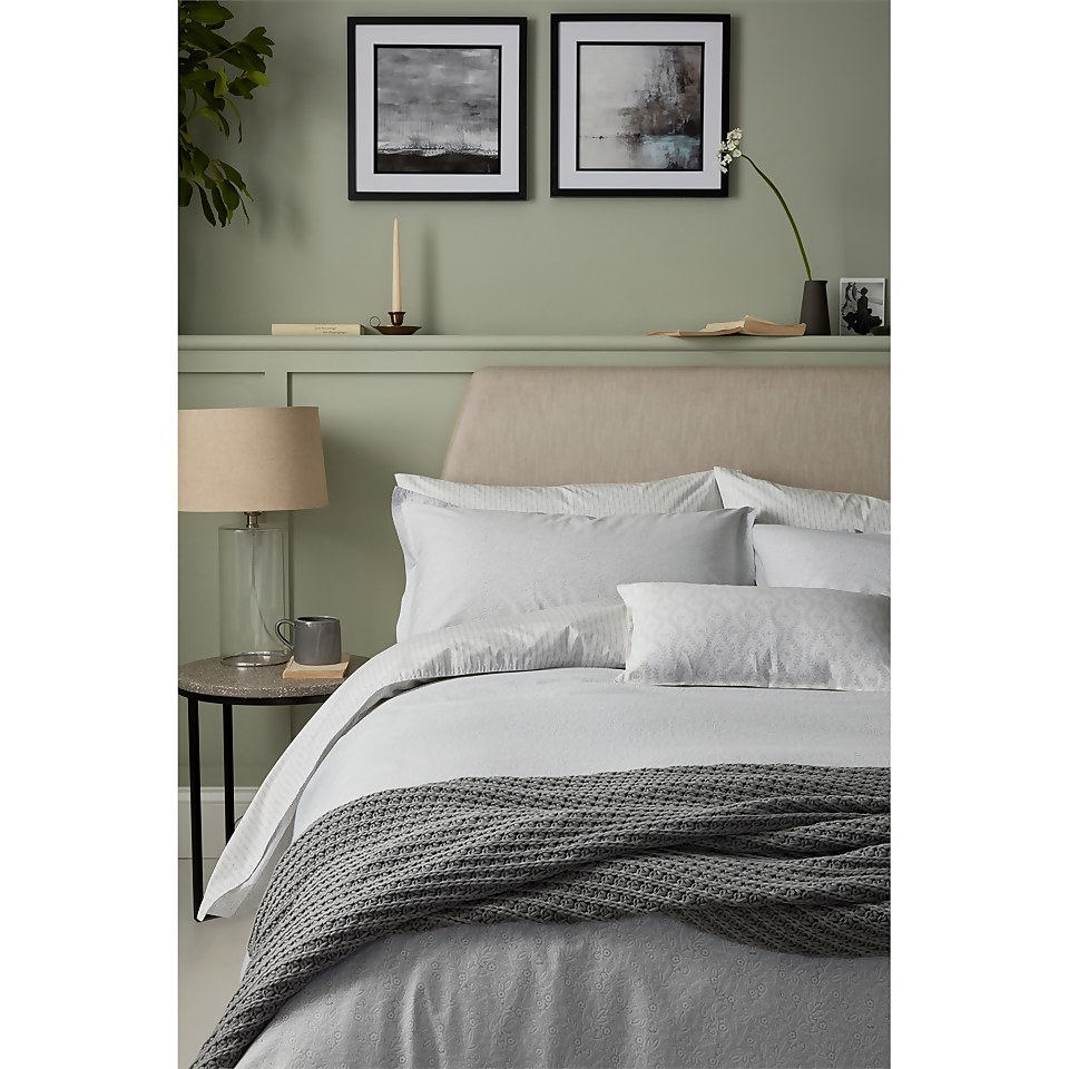 Silva Fitted Sheet Double Bed Cloud Grey