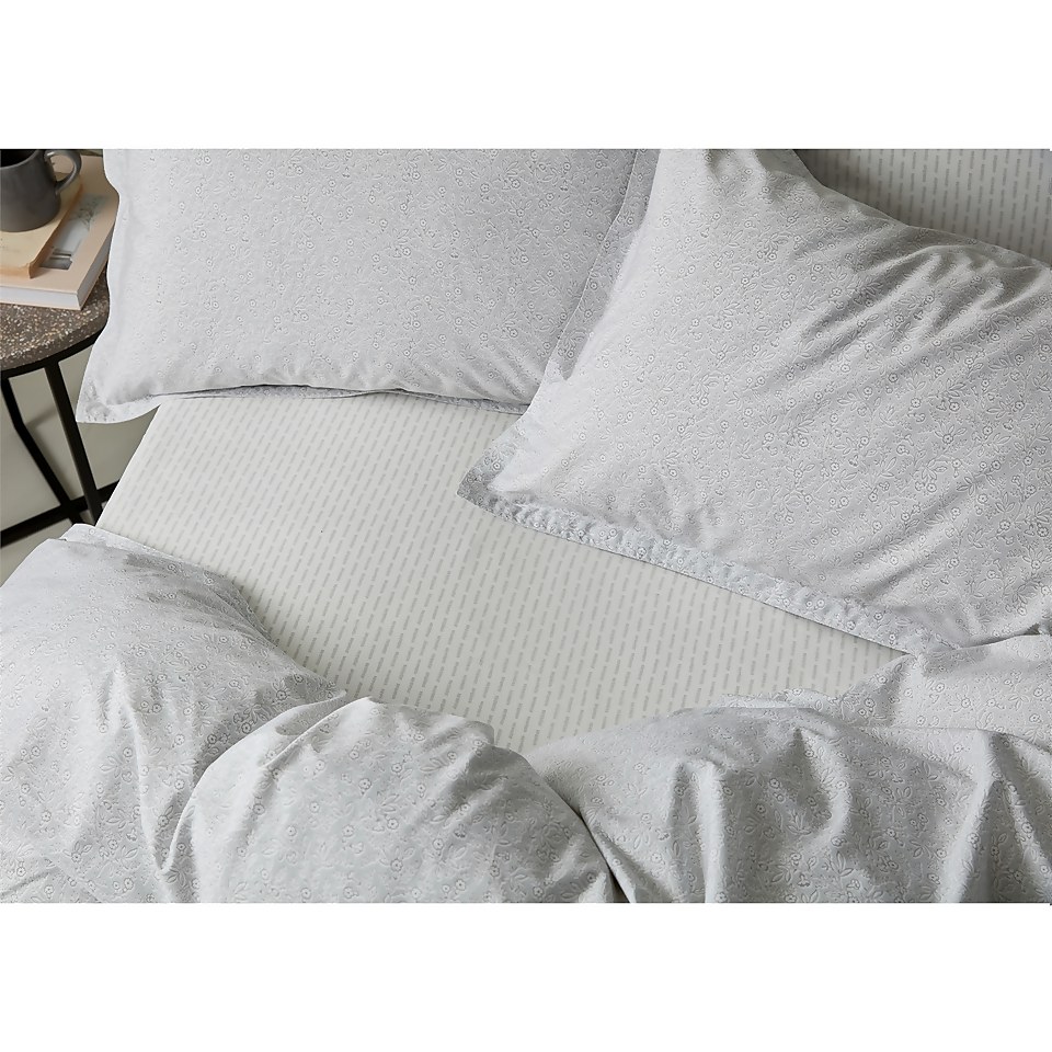 Silva Fitted Sheet Single Bed Cloud Grey
